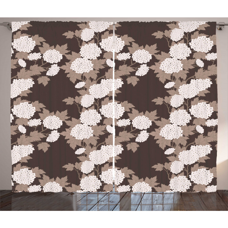 Top View Abstract Blossoms Curtain