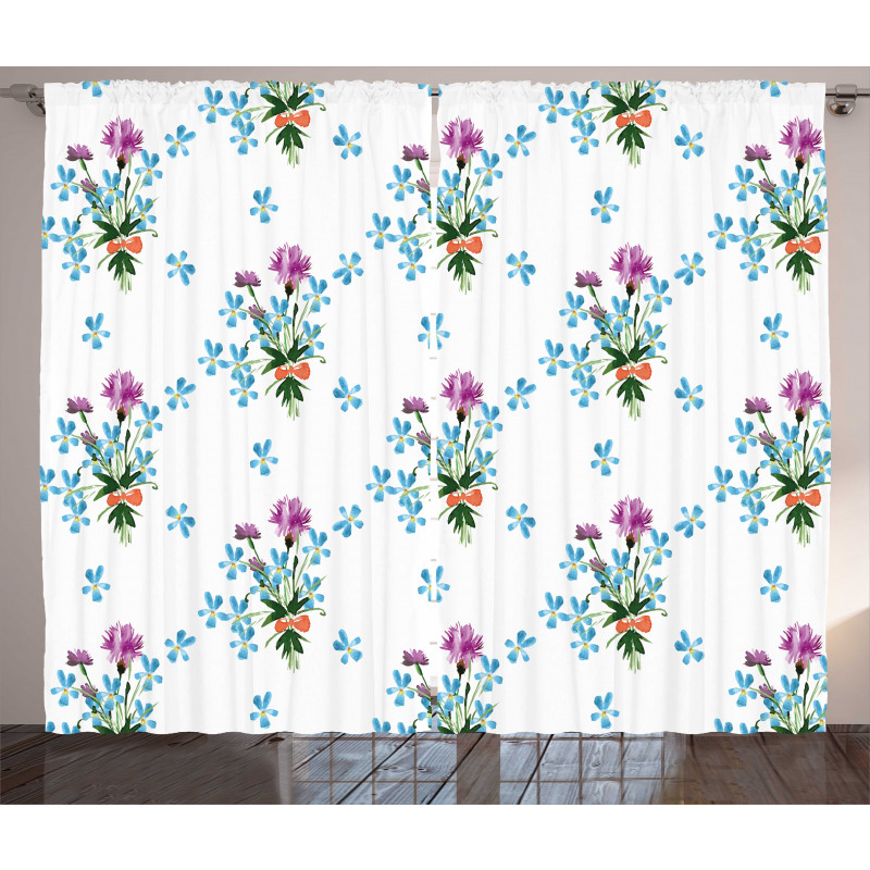 Colorful Spring Time Botany Curtain