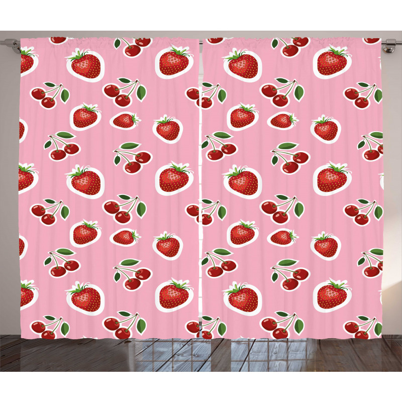 Strawberries and Cherries Curtain