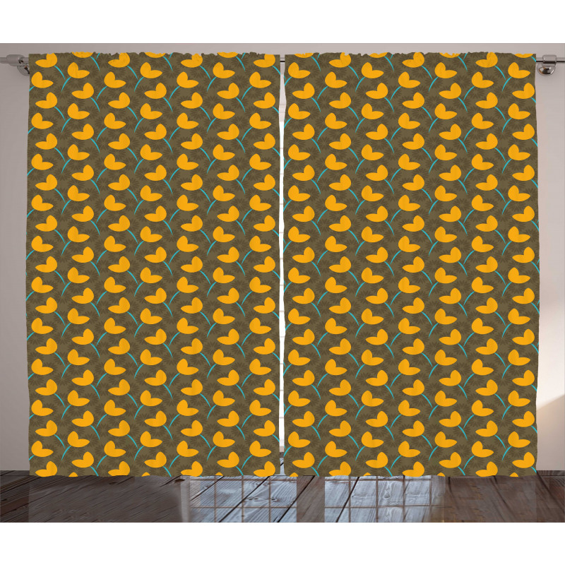 Vintage Strokes and Flowers Curtain