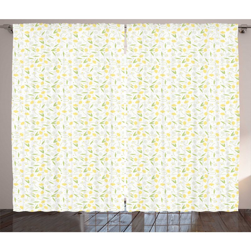 Narcissus and Dots Pattern Curtain