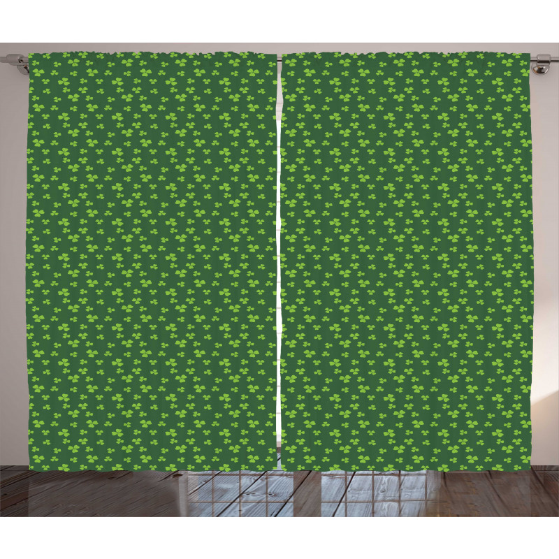 Mini Shamrock Leaves Pattern Curtain
