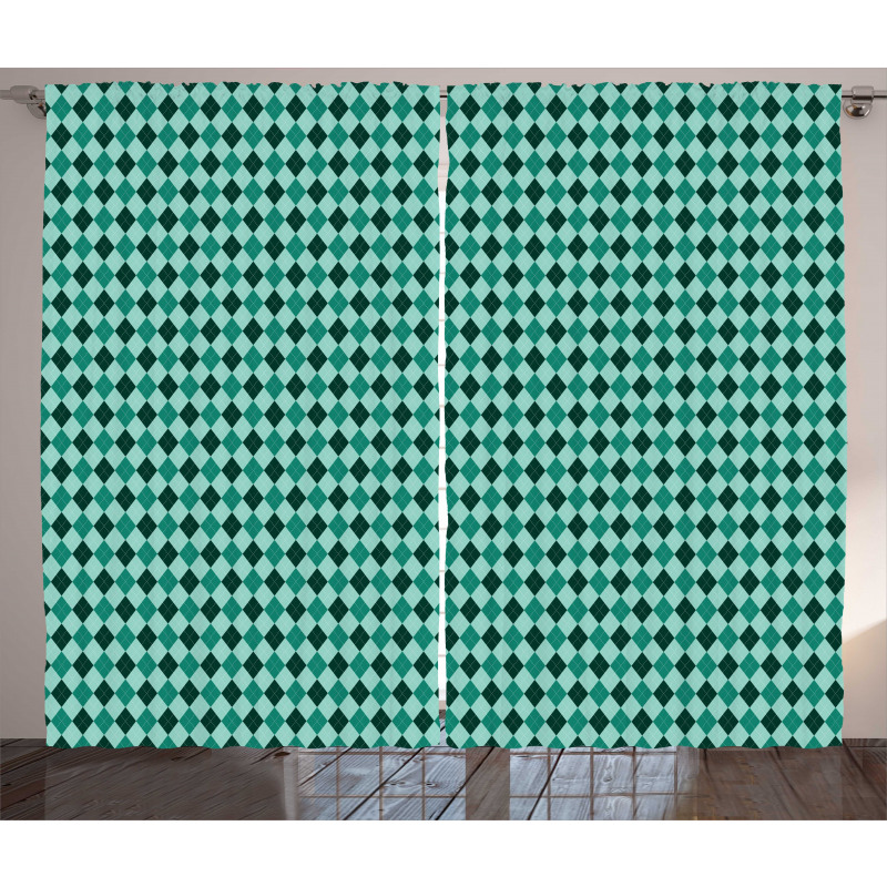Argyle Inspired Pattern Curtain