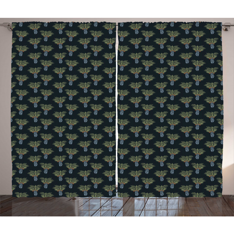 Palm Trees Island Botany Curtain