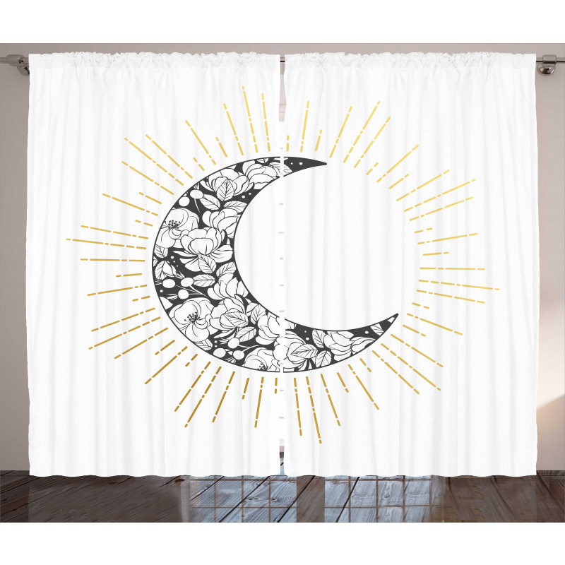 Crescent with Roses Art Curtain