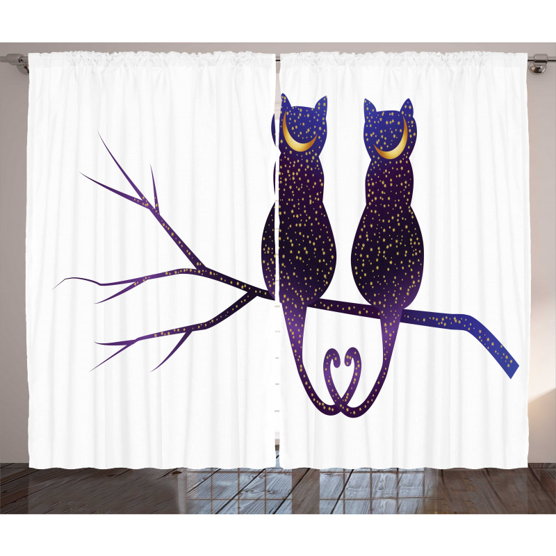 Cats Depicted as Night Curtain