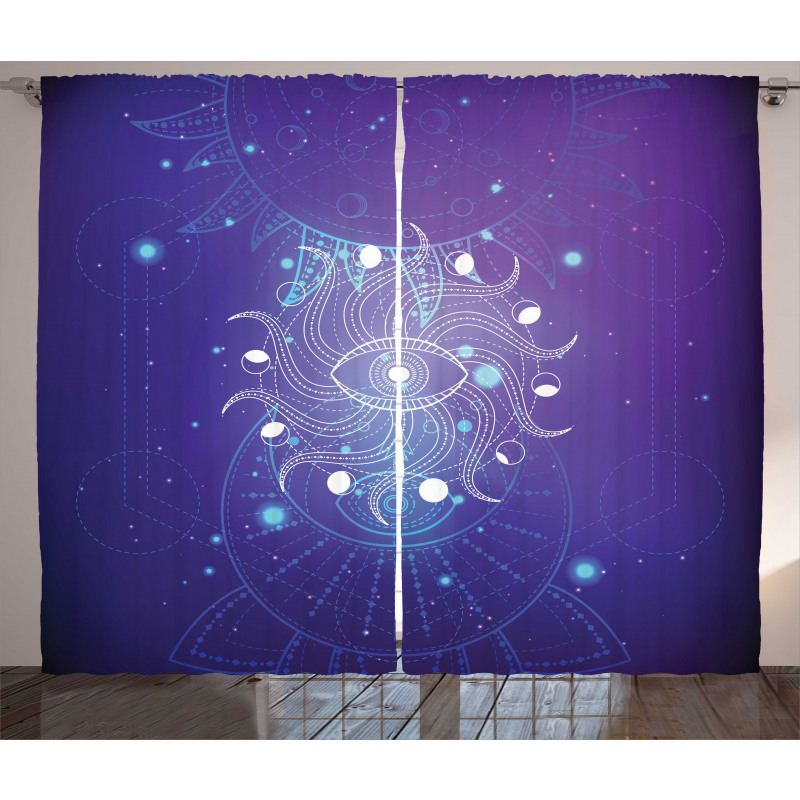 Mystic Eye and Ornaments Art Curtain