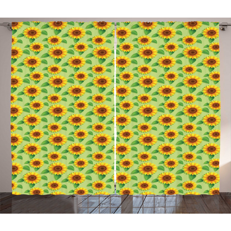 Summer Sunflowers Art Curtain