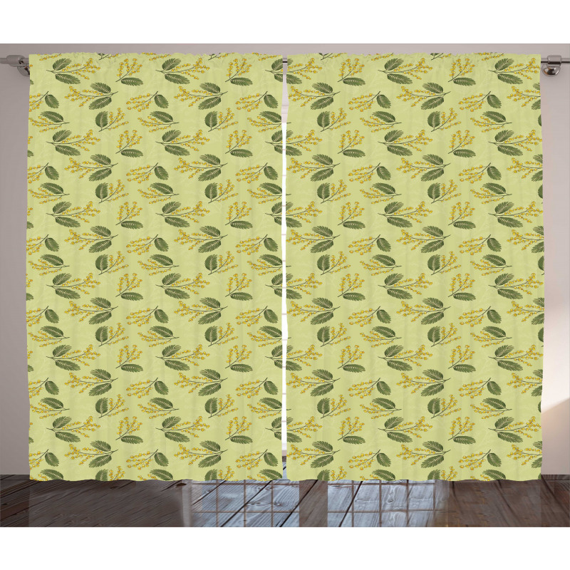 Exotic Tiny Flora Art Curtain