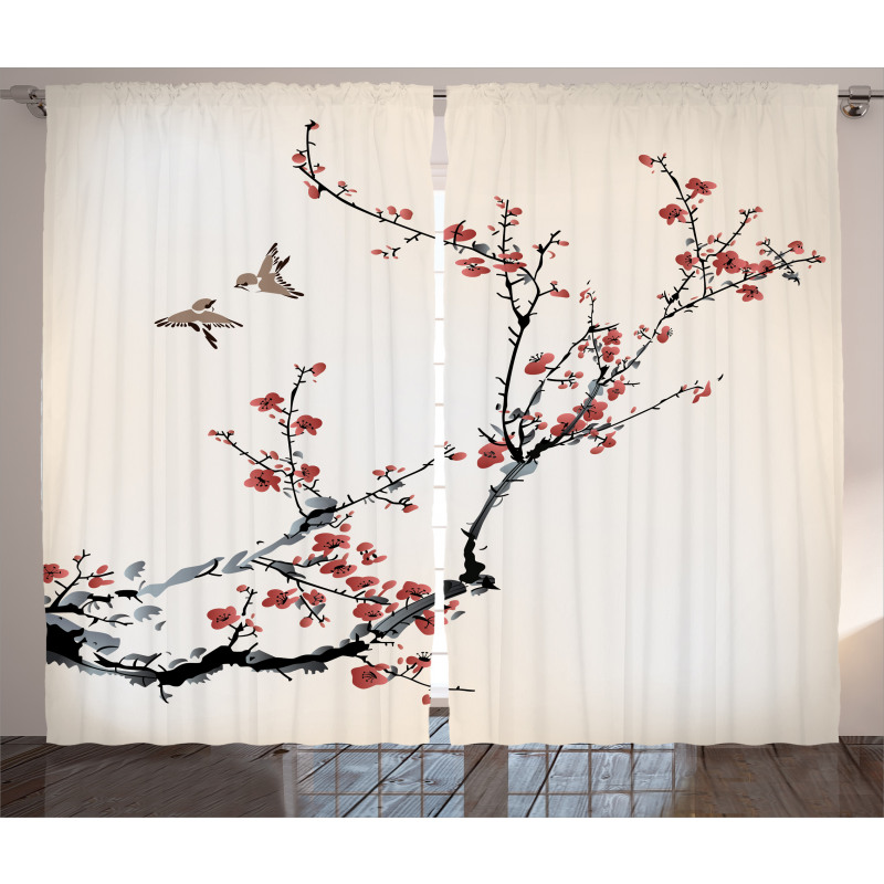Style Art Birds Curtain