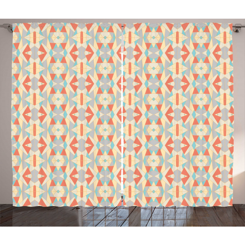 Soft Mosaic Geometric Art Curtain