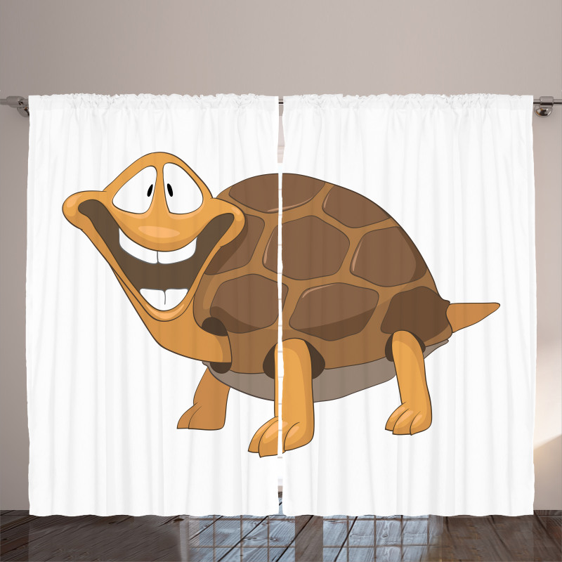 Single Happy Turtle Design Curtain