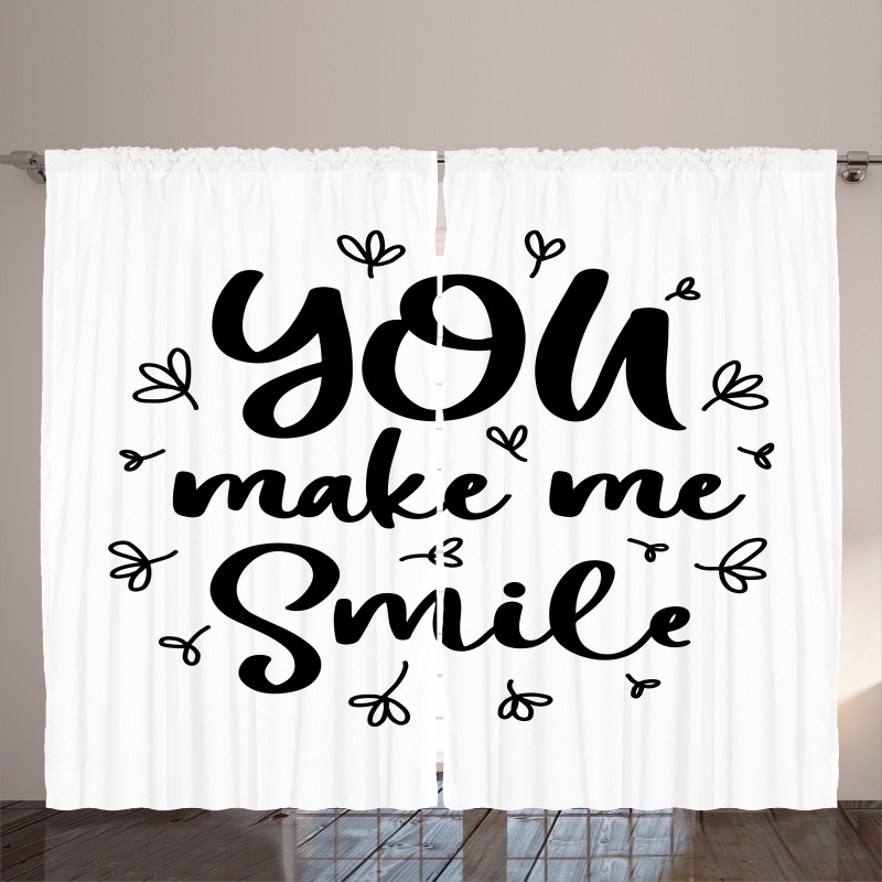 Hand Drawn You Make Me Smile Curtain