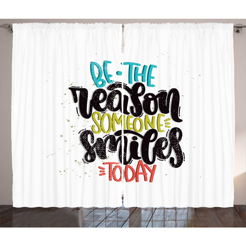 Funky Positive Calligraphy Curtain