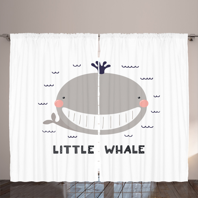 Big Mouth Little Whale Design Curtain