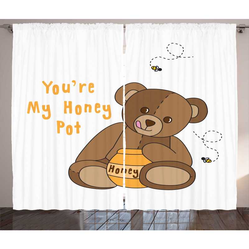 You're My Honey Pot Bear Curtain