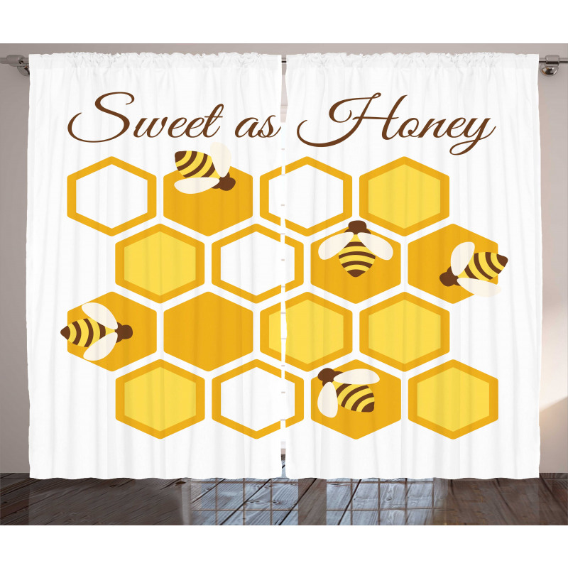 Cursive Wording Beehive Curtain