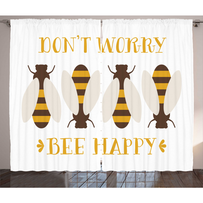 Don't Worry Bee Happy Curtain