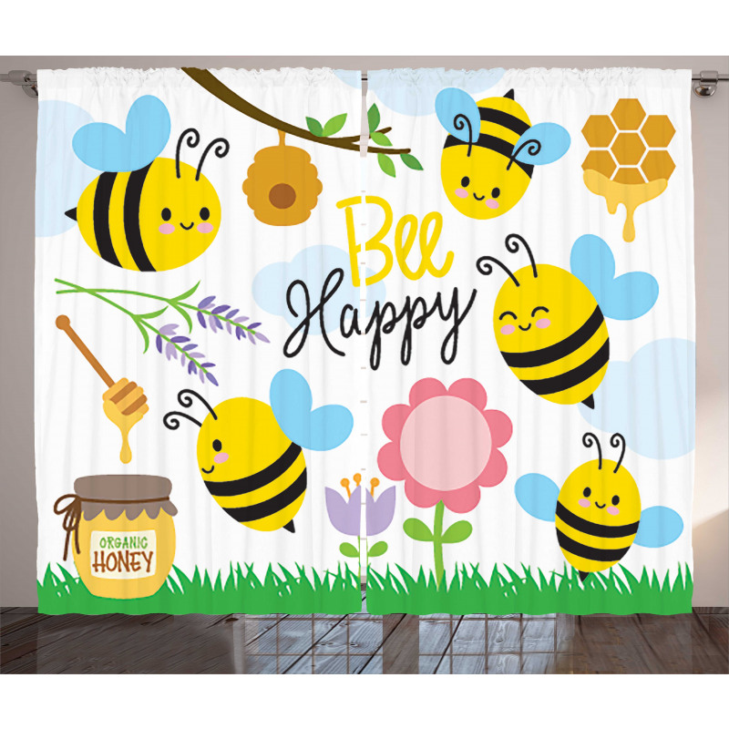 Bee Happy Spring Garden Curtain