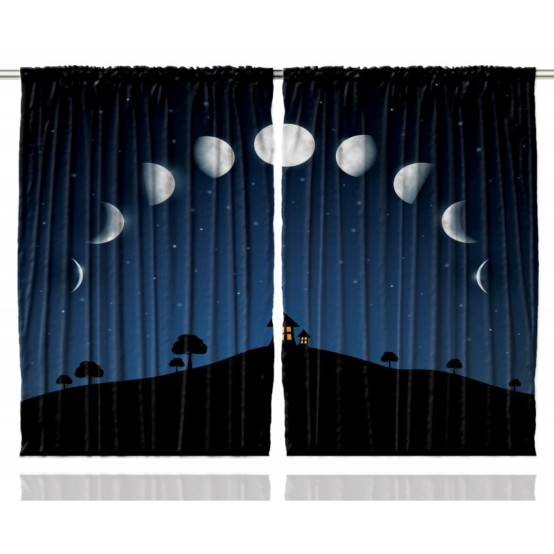 Lunar Phases and Stars Hill Curtain