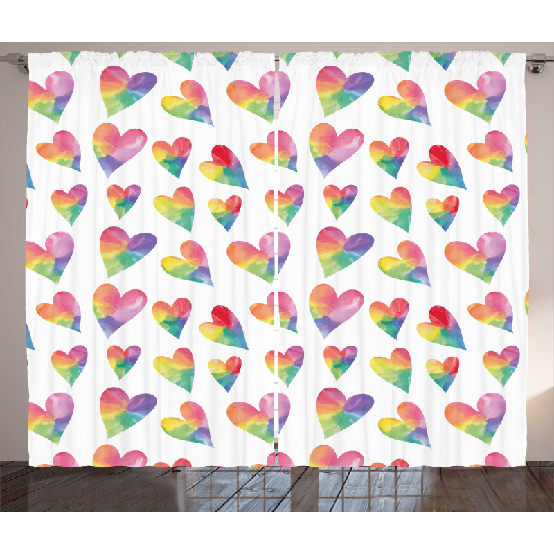 Rhythmic Ombre Rainbow Art Curtain