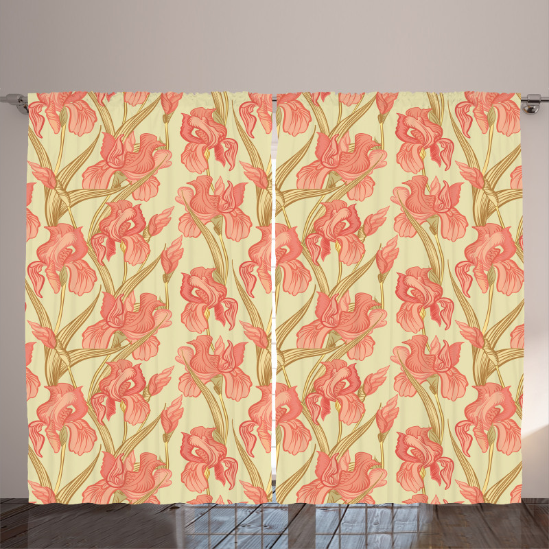 Old Times Design Flowers Curtain