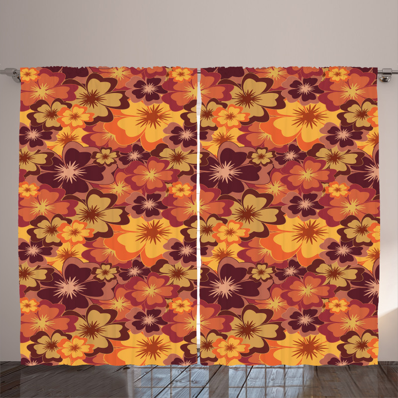 Flowers of Autumn Style Art Curtain