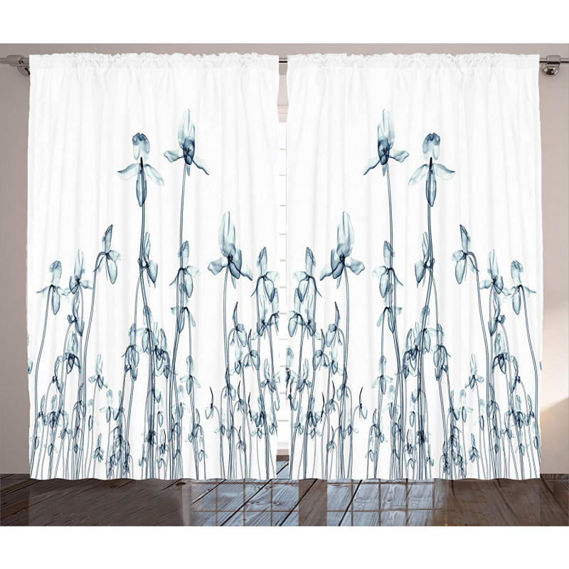 Orchids Floral Photo Curtain