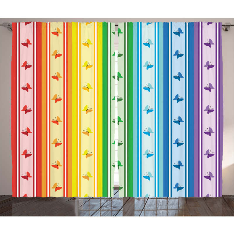 Stripe Rainbow Pattern Curtain