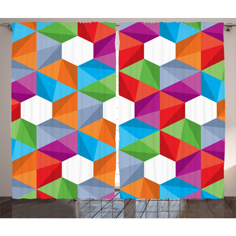 Retro Mosaic Triangle Curtain