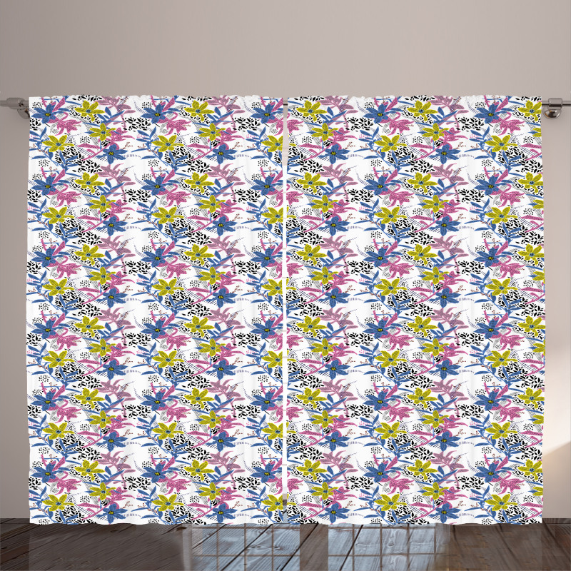 Pastel Daffodils Blooms Yard Curtain