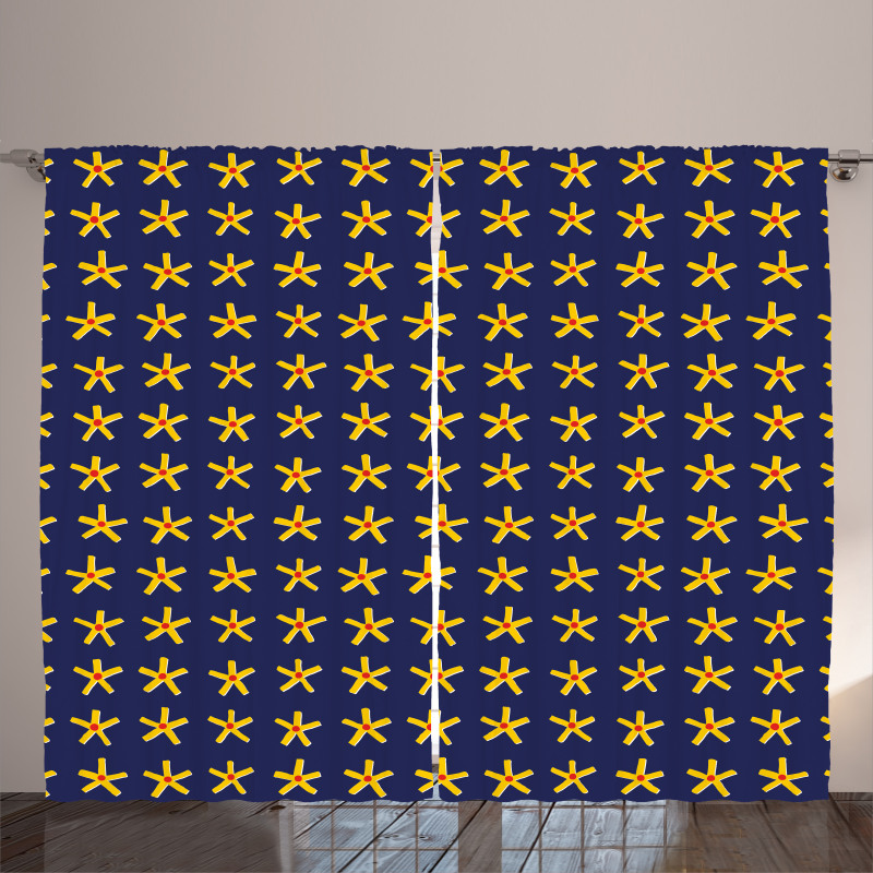 Primitive Style Stars Art Curtain