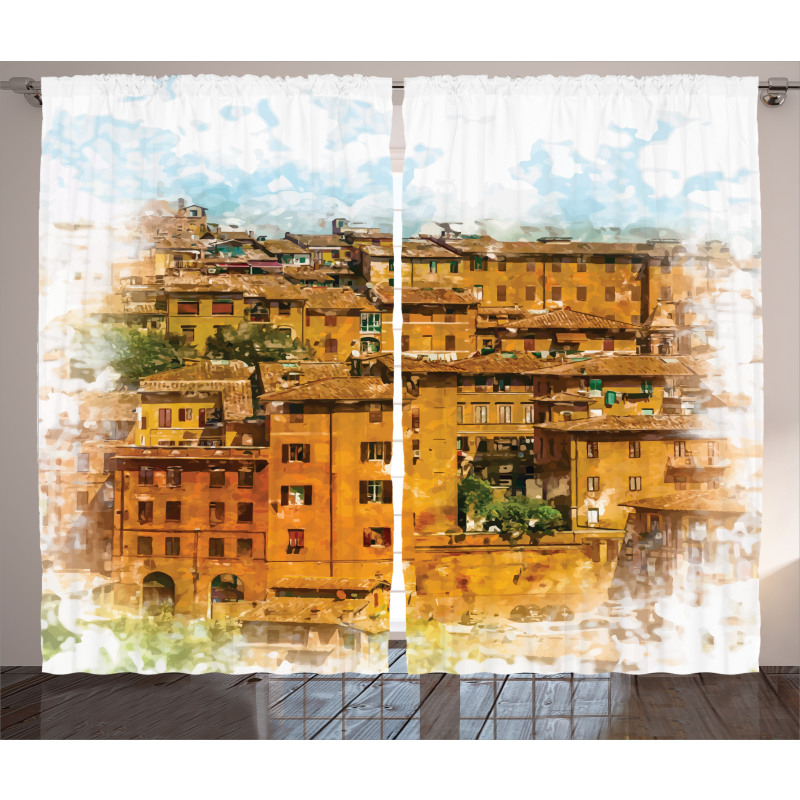 Historic Italian Town Curtain
