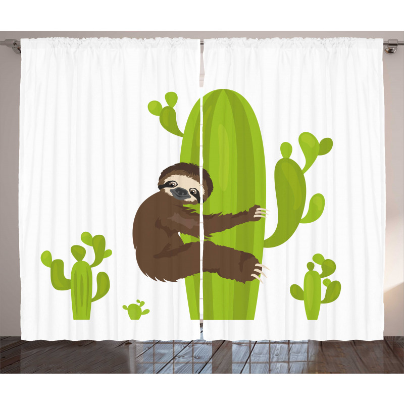 Lazy Hugging Cactus Curtain