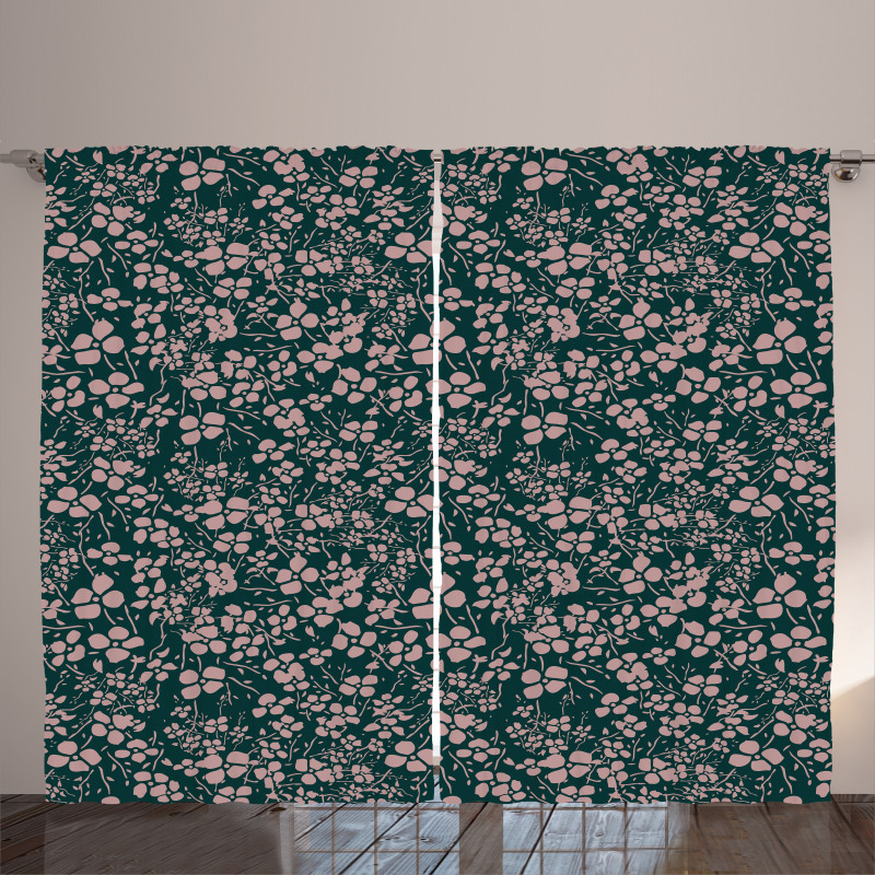 Bicolor Spring Meadow Flora Curtain