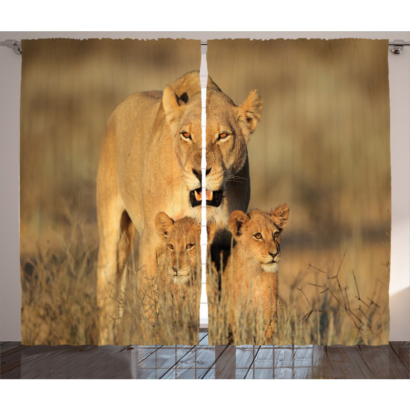 Safari Lions Wilderness Curtain