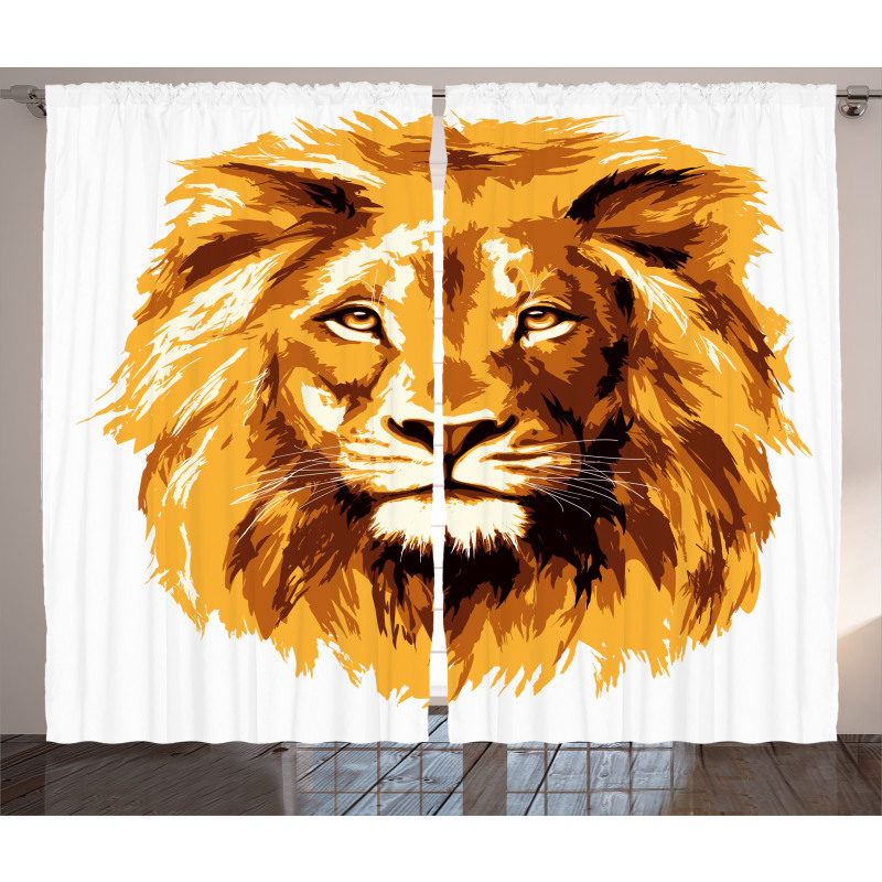 Tropics Safari Lion Art Curtain