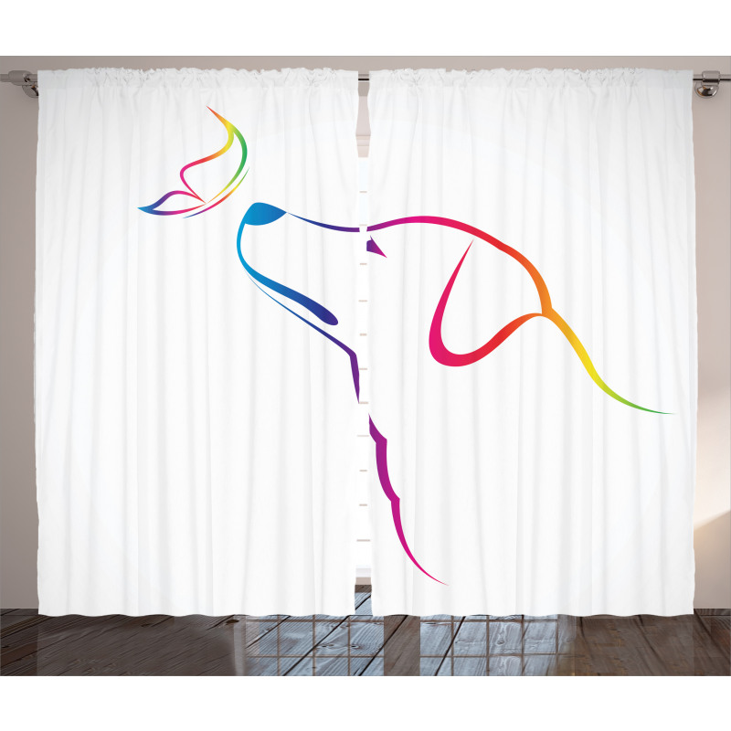 Butterfly Dog Labrador Curtain