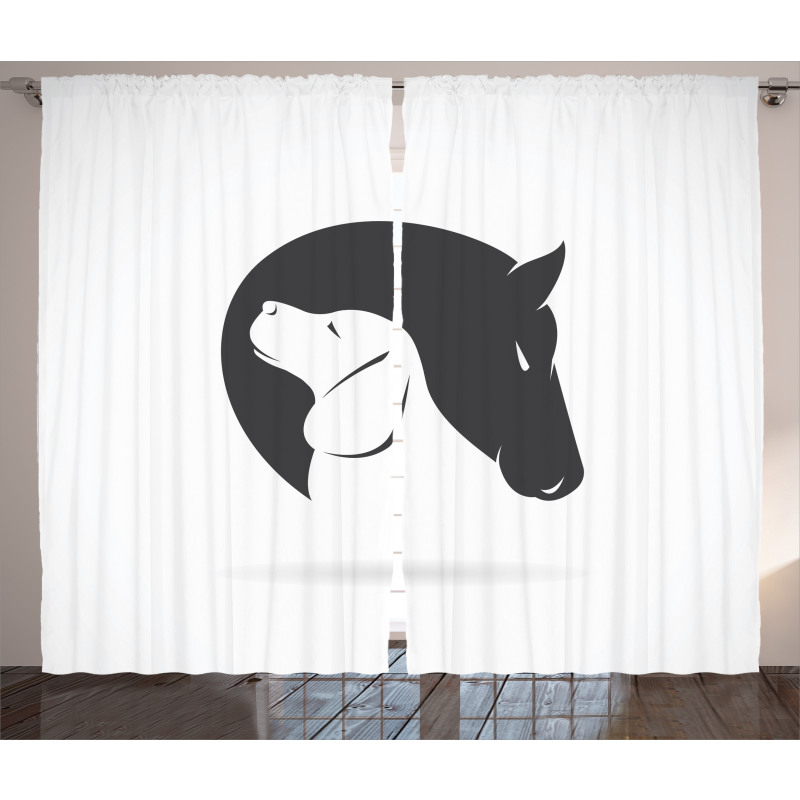 Dog Horse Friend Curtain