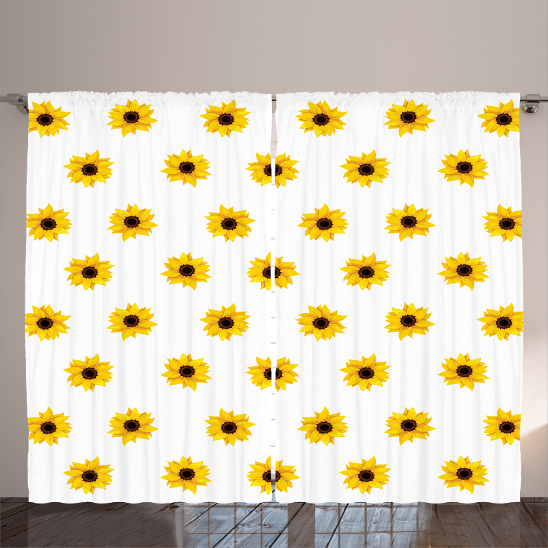 Sunflower Pattern Nature Curtain