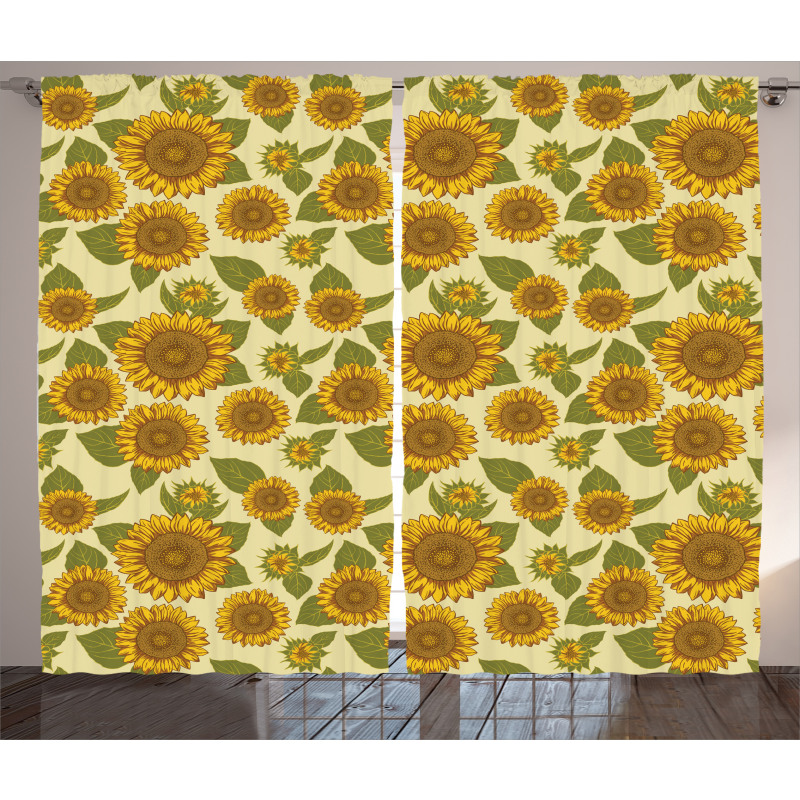 Funky Style Sunflower Curtain