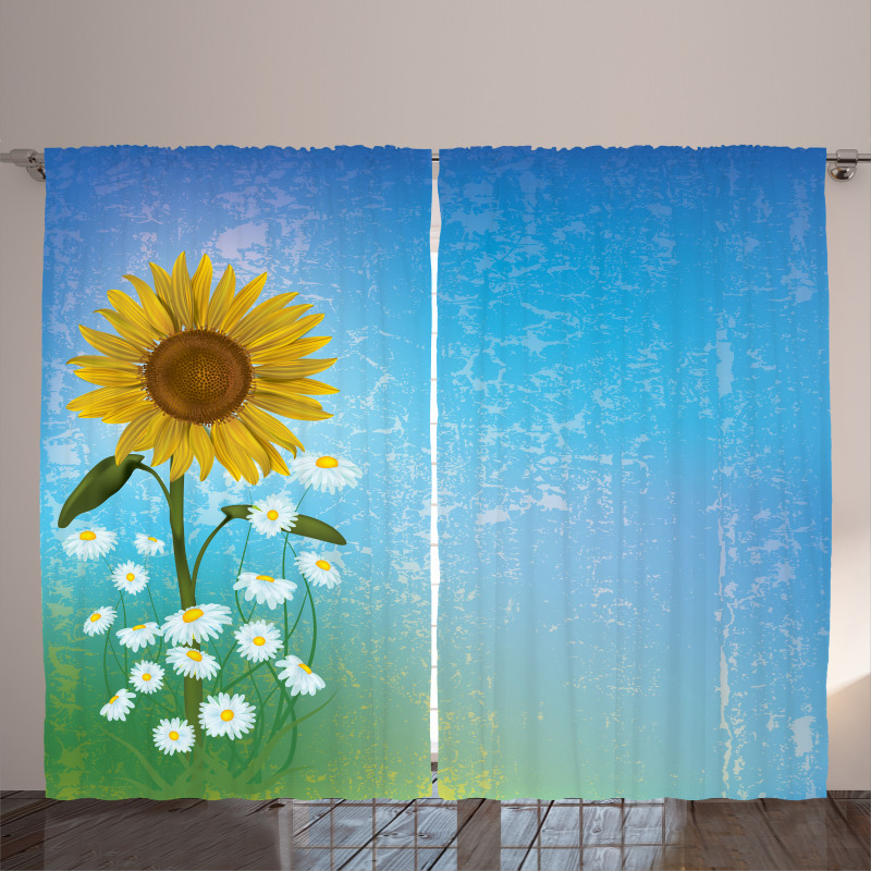 Sunflowers Chamomiles Curtain