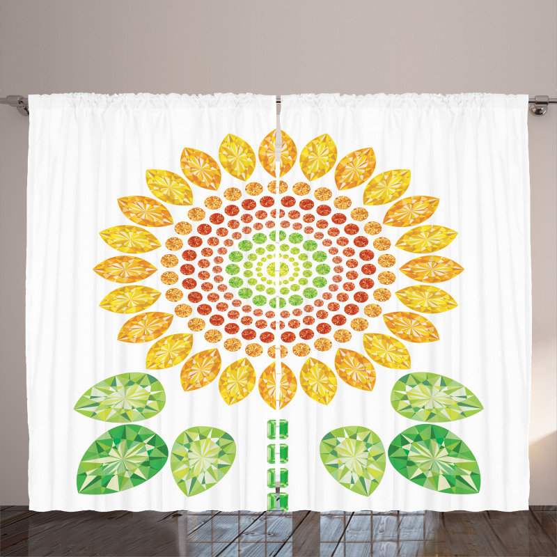 Sunflower Mandala Design Curtain