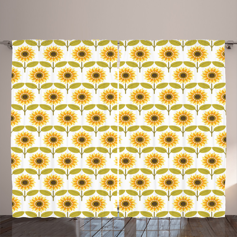 Sunflowers Retro Country Curtain