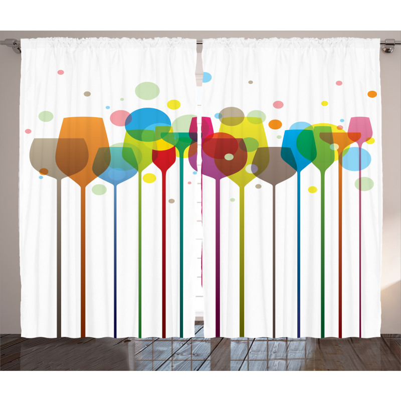 Wine Colorful Glasses Curtain