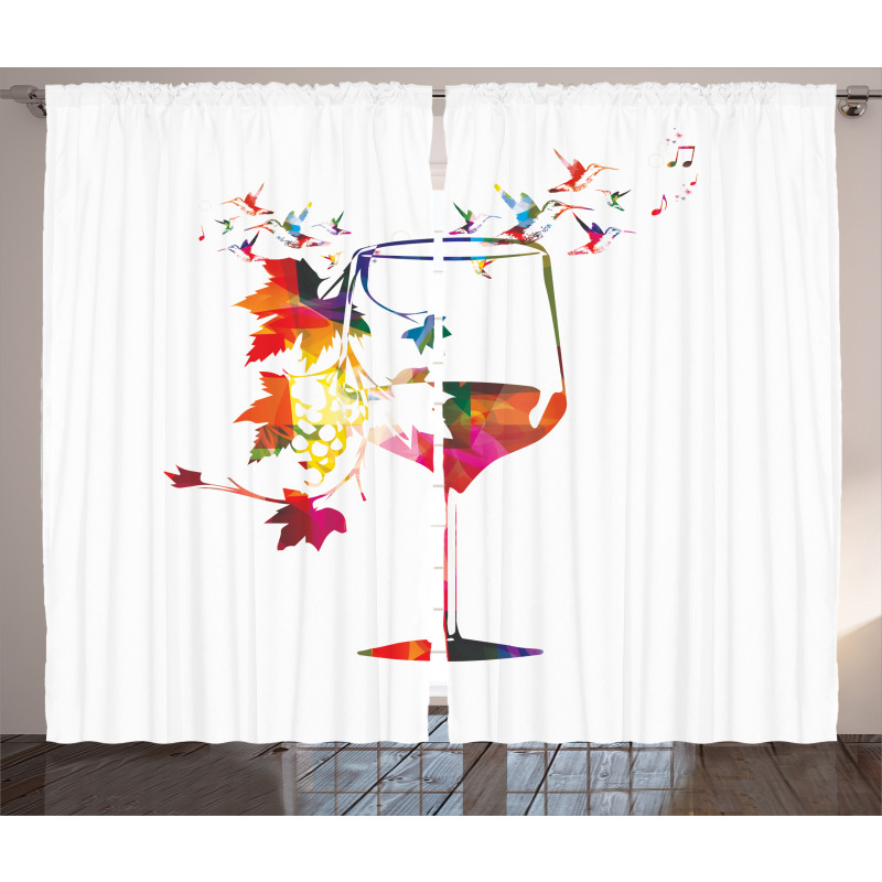 Glass Bird Vines Curtain