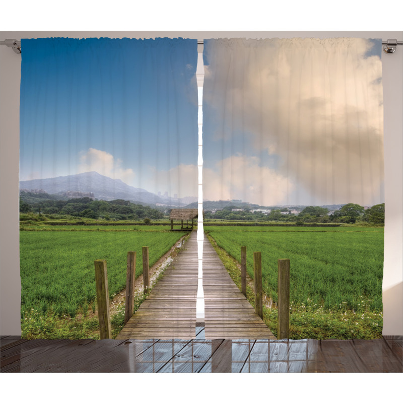 Wooden Rural Path Curtain