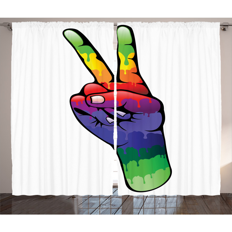 Love in Rainbow Colors Curtain
