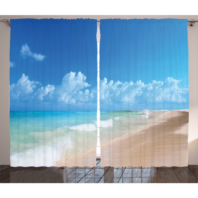 Tropical Ocean Waves Curtain