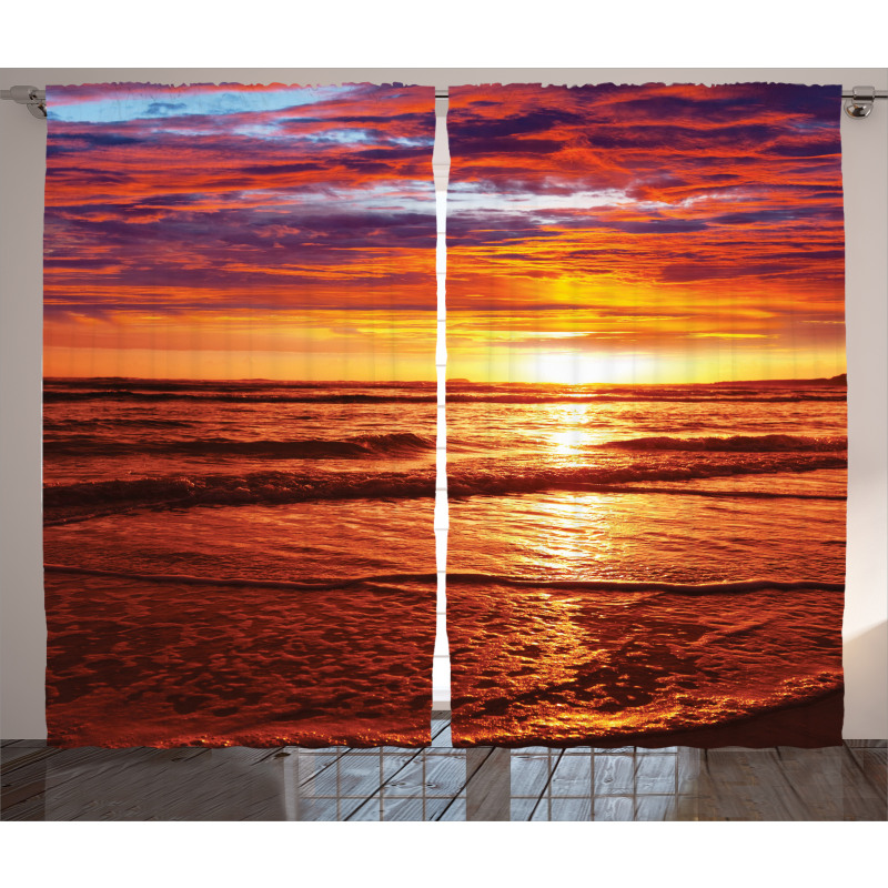 Sea Sunset Twilight Curtain